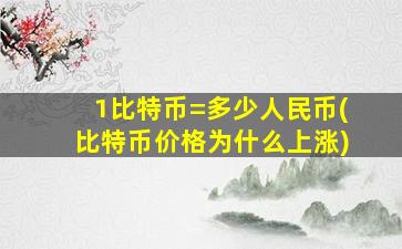 1比特币=多少人民币(比特币价格为什么上涨)