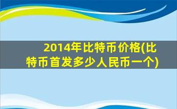 2014年比特币价格(比特币首发多少人民币一个)