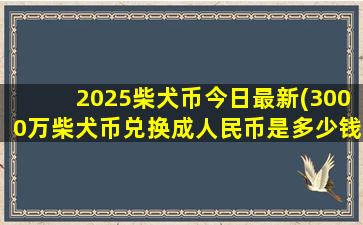 2025柴犬币今日最新(3000万柴犬币兑换成人民币是多少钱)