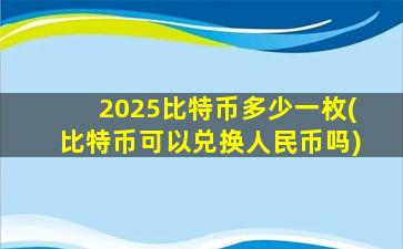 2025比特币多少一枚(比特币可以兑换人民币吗)