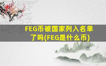 FEG币被国家列入名单了吗(FEG是什么币)