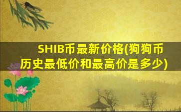 SHIB币最新价格(狗狗币历史最低价和最高价是多少)