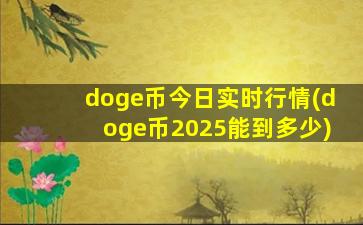 doge币今日实时行情(doge币2025能到多少)