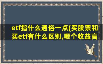 etf指什么通俗一点(买股票和买etf有什么区别,哪个收益高)