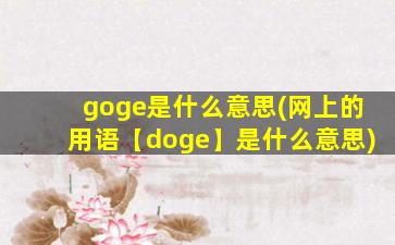 goge是什么意思(网上的用语【doge】是什么意思)