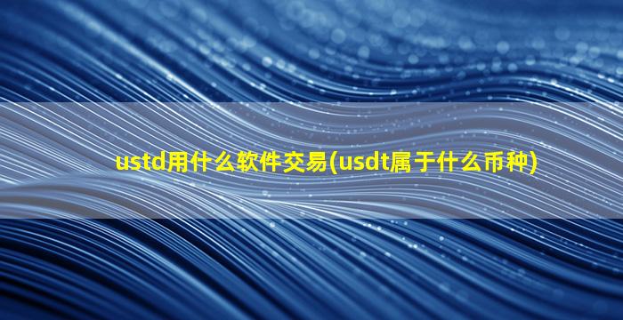 ustd用什么软件交易(usdt属于什么币种)