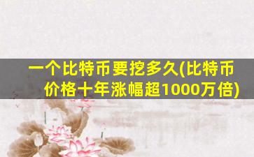 一个比特币要挖多久(比特币价格十年涨幅超1000万倍)
