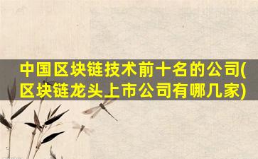中国区块链技术前十名的公司(区块链龙头上市公司有哪几家)
