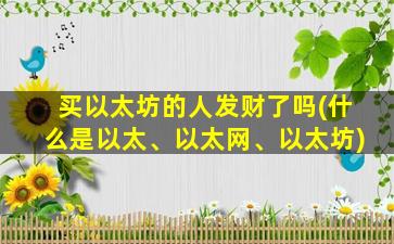 买以太坊的人发财了吗(什么是以太、以太网、以太坊)