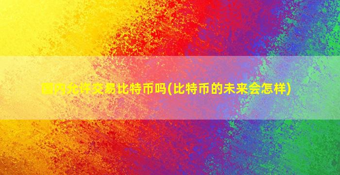 国内允许交易比特币吗(比特币的未来会怎样)