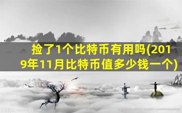 捡了1个比特币有用吗(2019年11月比特币值多少钱一个)