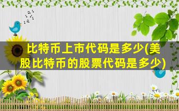 比特币上市代码是多少(美股比特币的股票代码是多少)