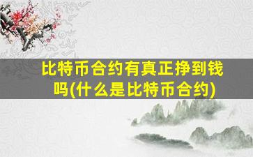 比特币合约有真正挣到钱吗(什么是比特币合约)