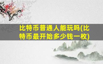 比特币普通人能玩吗(比特币最开始多少钱一枚)
