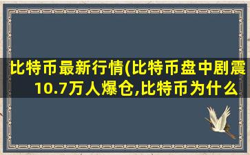 比特币最新行情(比特币盘中剧震10.7万人爆仓,比特币为什么突然暴跌)