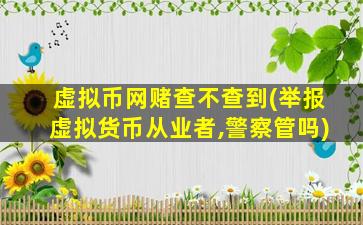 虚拟币网赌查不查到(举报虚拟货币从业者,警察管吗)